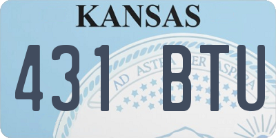 KS license plate 431BTU