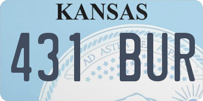 KS license plate 431BUR