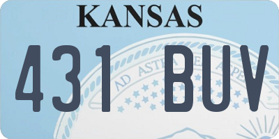 KS license plate 431BUV