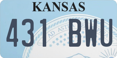 KS license plate 431BWU