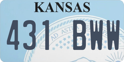 KS license plate 431BWW