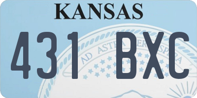 KS license plate 431BXC