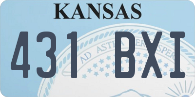 KS license plate 431BXI