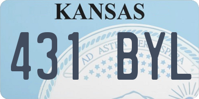 KS license plate 431BYL