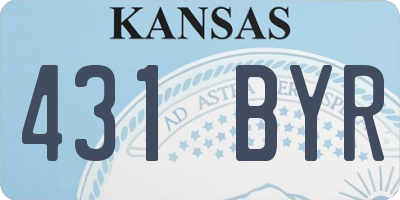 KS license plate 431BYR