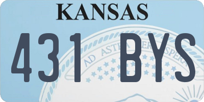 KS license plate 431BYS