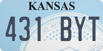KS license plate 431BYT