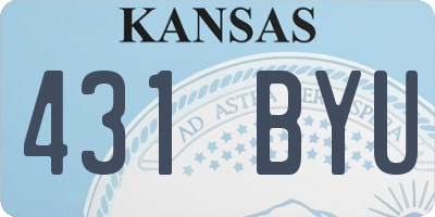 KS license plate 431BYU