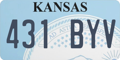 KS license plate 431BYV
