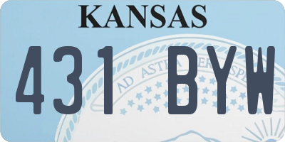 KS license plate 431BYW