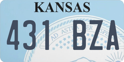 KS license plate 431BZA