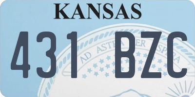KS license plate 431BZC