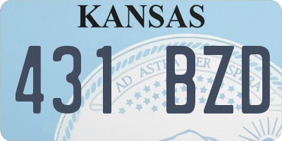 KS license plate 431BZD