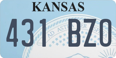 KS license plate 431BZO