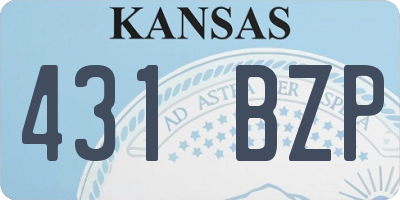 KS license plate 431BZP
