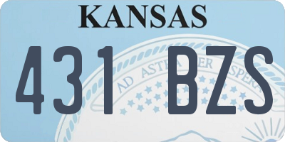 KS license plate 431BZS