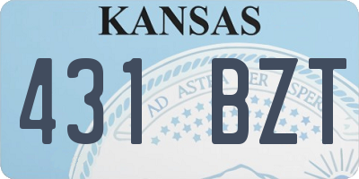 KS license plate 431BZT