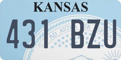 KS license plate 431BZU