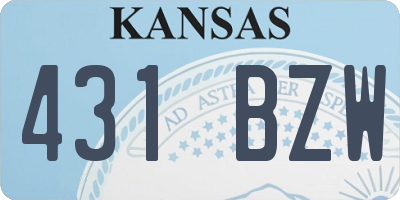 KS license plate 431BZW