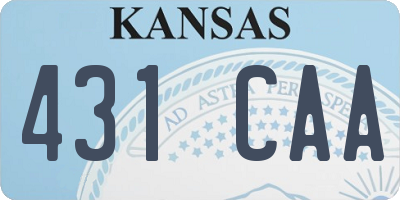 KS license plate 431CAA