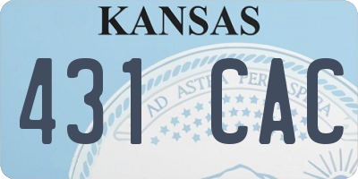 KS license plate 431CAC