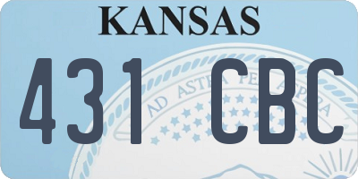 KS license plate 431CBC