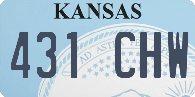 KS license plate 431CHW