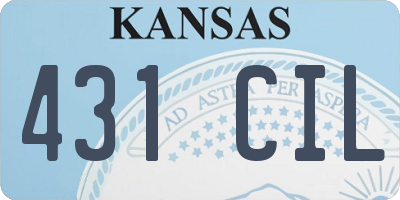 KS license plate 431CIL