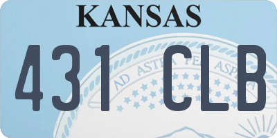 KS license plate 431CLB