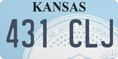 KS license plate 431CLJ