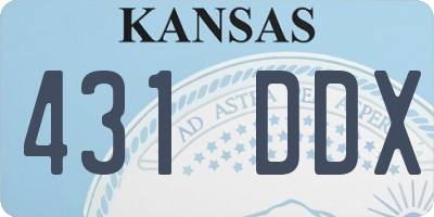 KS license plate 431DDX