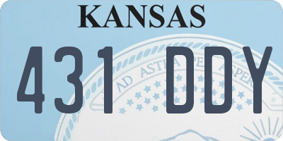 KS license plate 431DDY