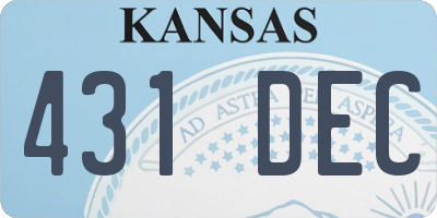 KS license plate 431DEC