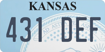 KS license plate 431DEF