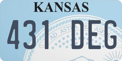 KS license plate 431DEG