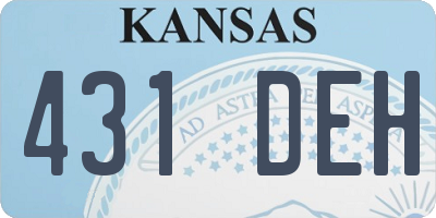 KS license plate 431DEH