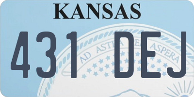 KS license plate 431DEJ
