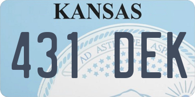 KS license plate 431DEK