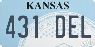 KS license plate 431DEL