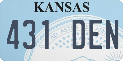 KS license plate 431DEN