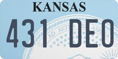 KS license plate 431DEO