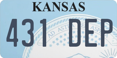 KS license plate 431DEP