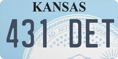 KS license plate 431DET