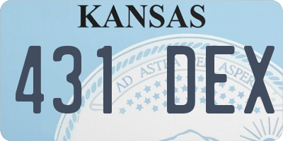 KS license plate 431DEX