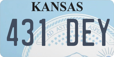KS license plate 431DEY