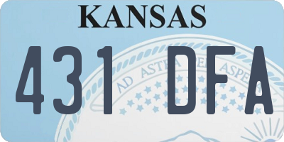 KS license plate 431DFA