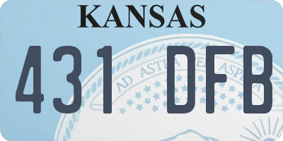 KS license plate 431DFB