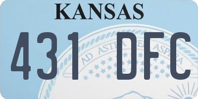 KS license plate 431DFC