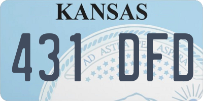 KS license plate 431DFD