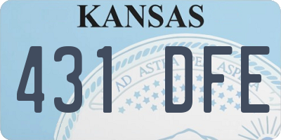 KS license plate 431DFE